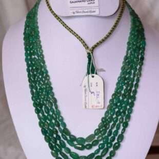 Emerald Oval Beads Necklace